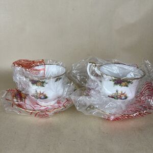 2 Sets Royal Albert CHRISTMAS MAGIC Tea Cup & Saucer Bone China England